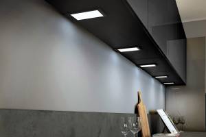LED, Tablette lumineuse Kit Loft - 2 spots à poser coloris Noir mat + câblage + convertisseur ZE0042079 LUISINA